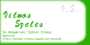 vilmos szeles business card